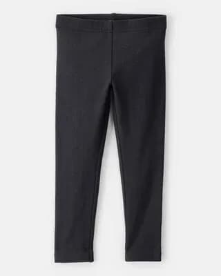 Toddler Girl Cotton Stretch Leggings - Black