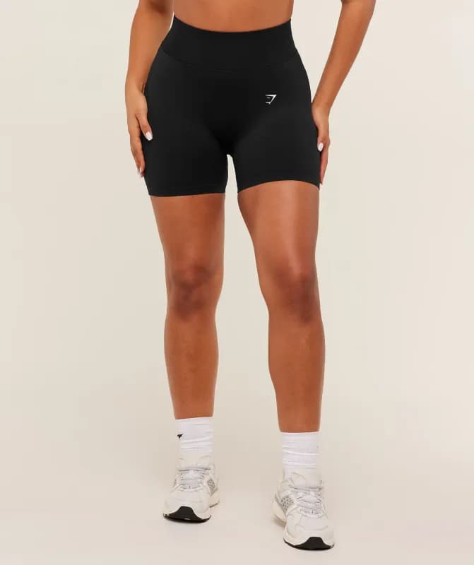 Gymshark Lift Seamless High-Rise Shorts - Black/Black Marl